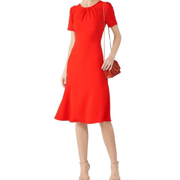 Diane Von Furstenberg Midi Dresses Women's Size 0 Rose A-Line Fitted Line Cutout - Picture 1 of 12